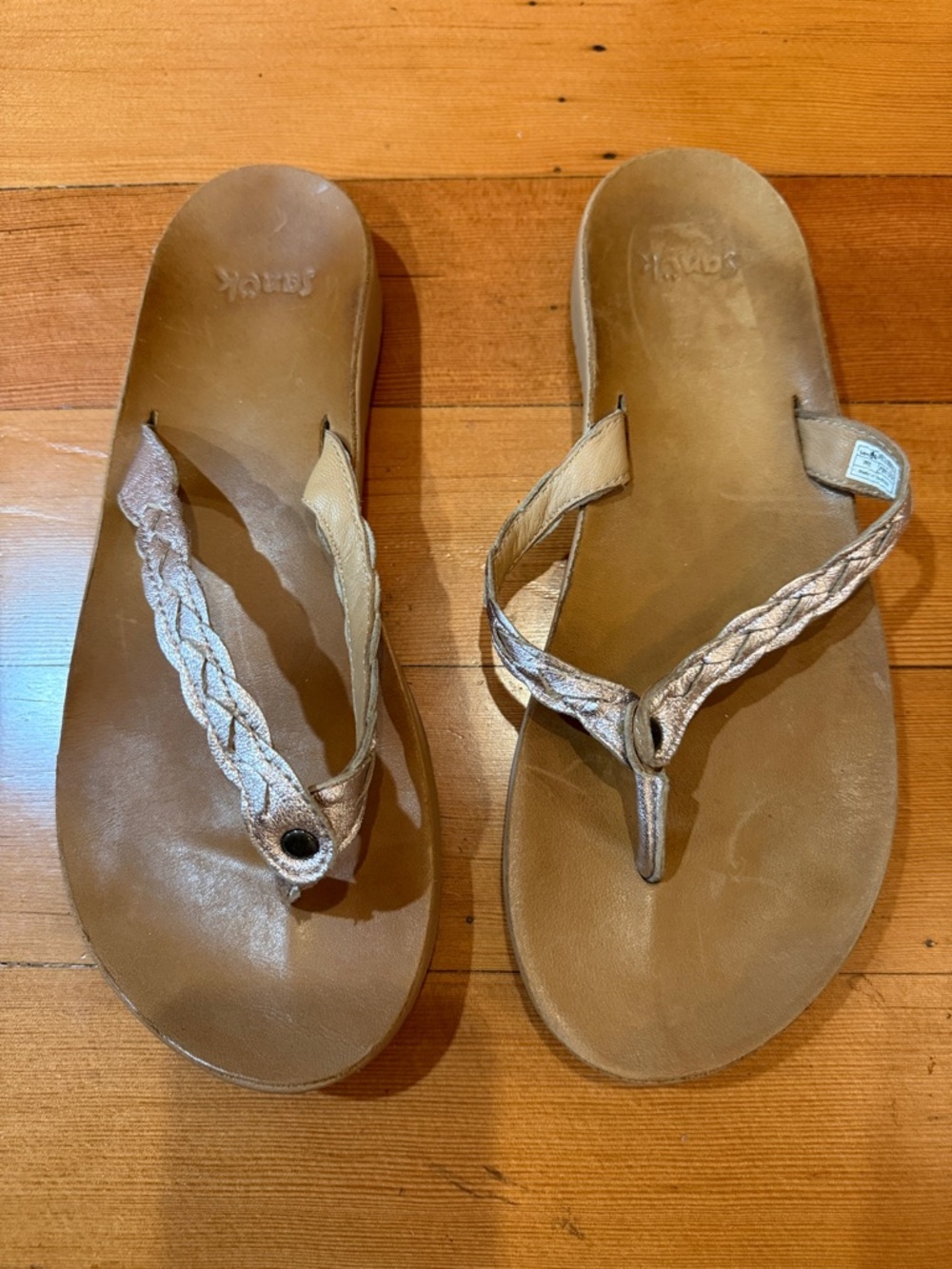 Sanuk Cosmic Yoga Joy Metallic Braid Flip Flops